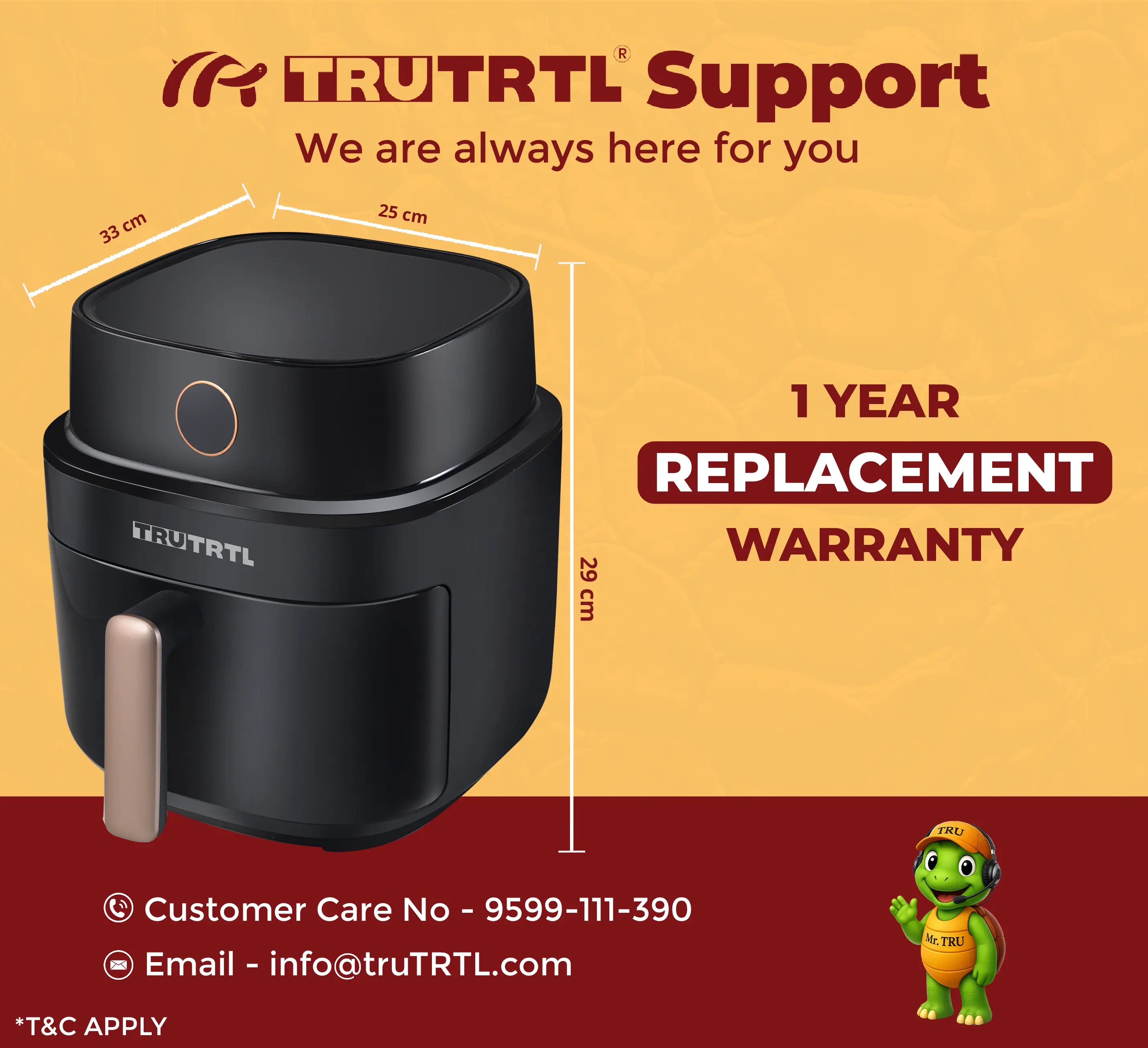 truTRTL Smart Digital Air Fryer