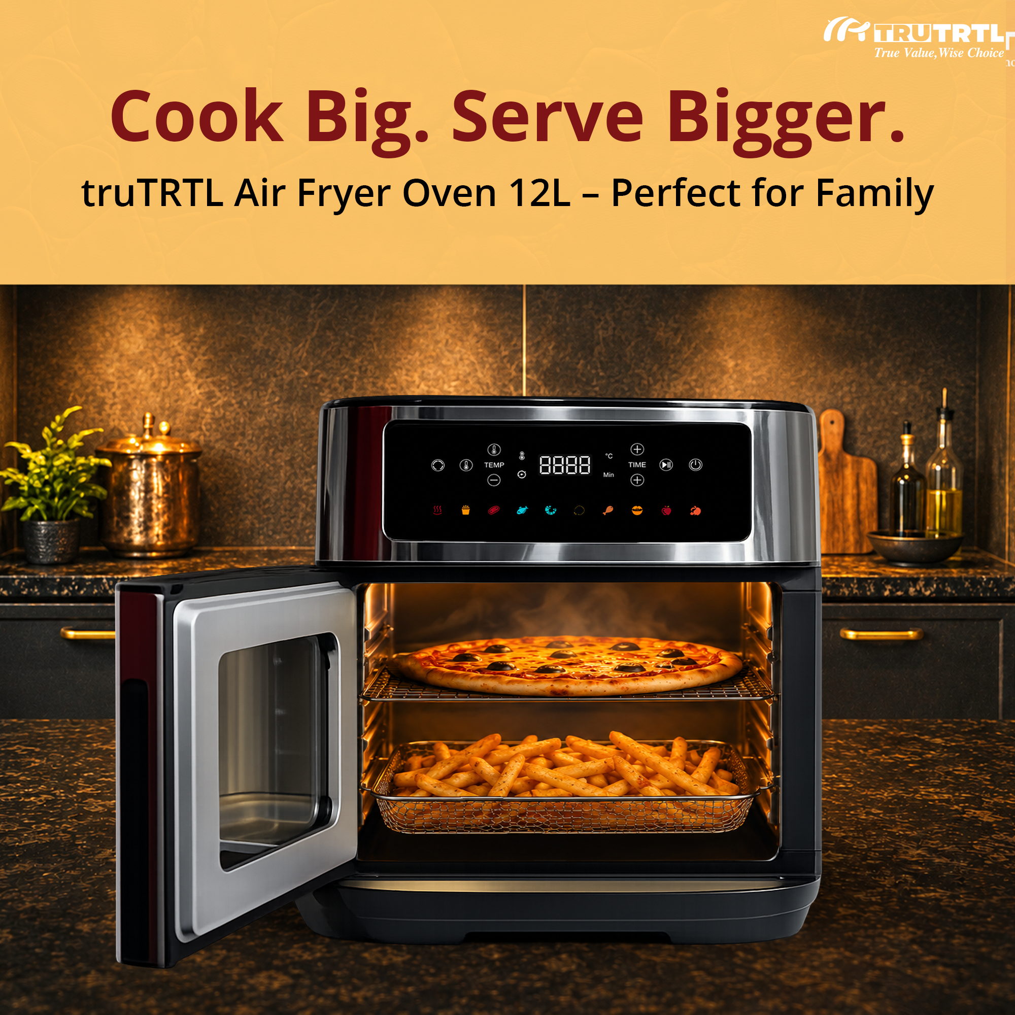 truTRTL Digital 1600W Air Fryer Oven