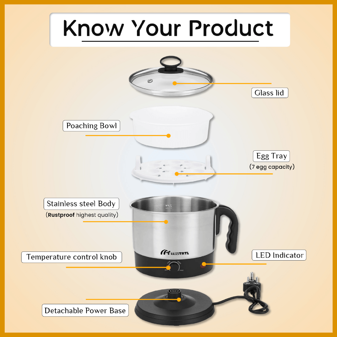 truTRTL Multipurpose 1.3 Litre Kettle