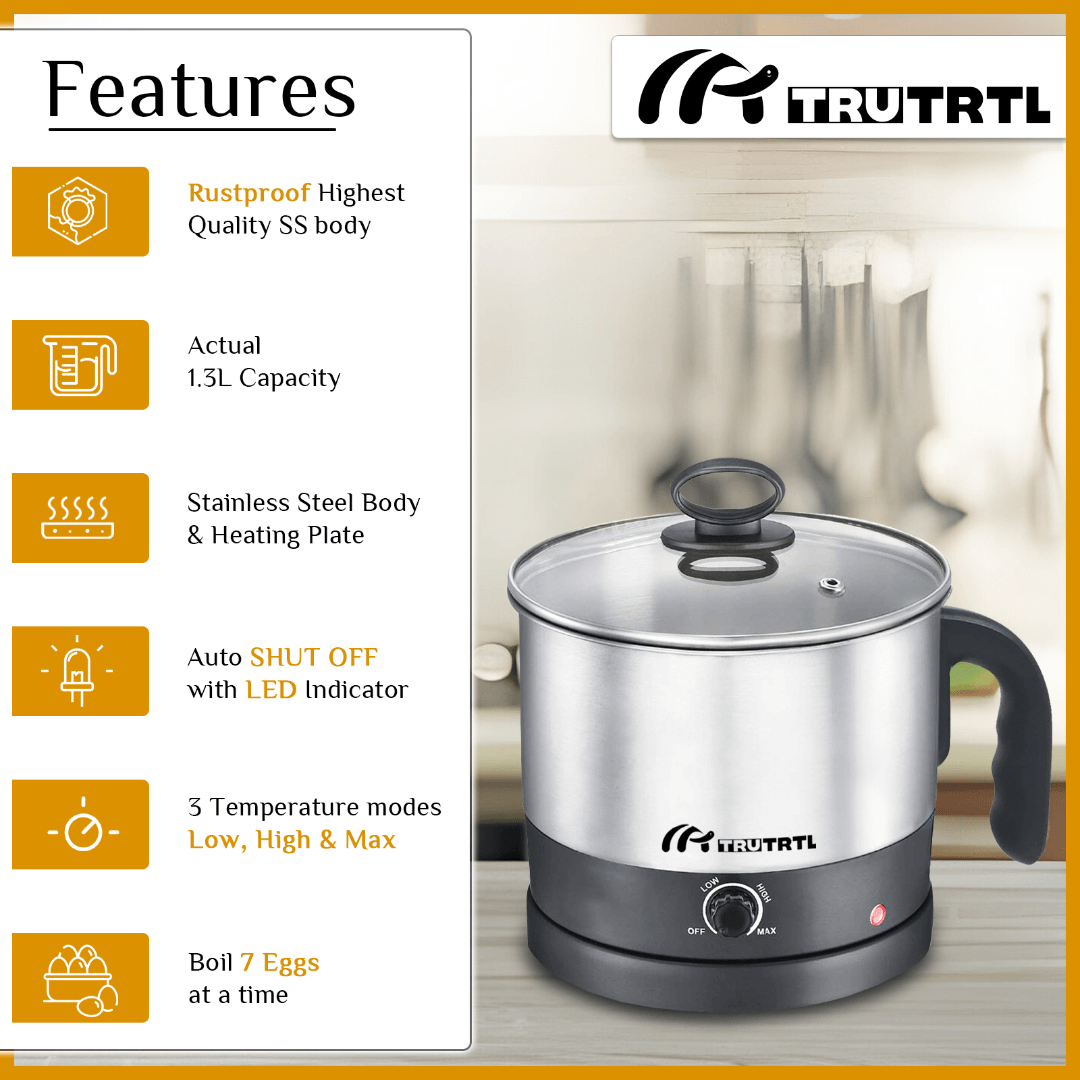 truTRTL Multipurpose 1.3 Litre Kettle
