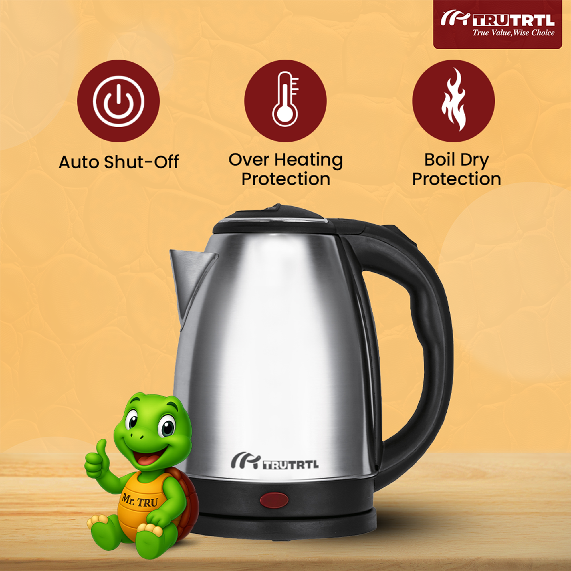 truTRTL Sizzle Electric Kettle 1.5 Litre