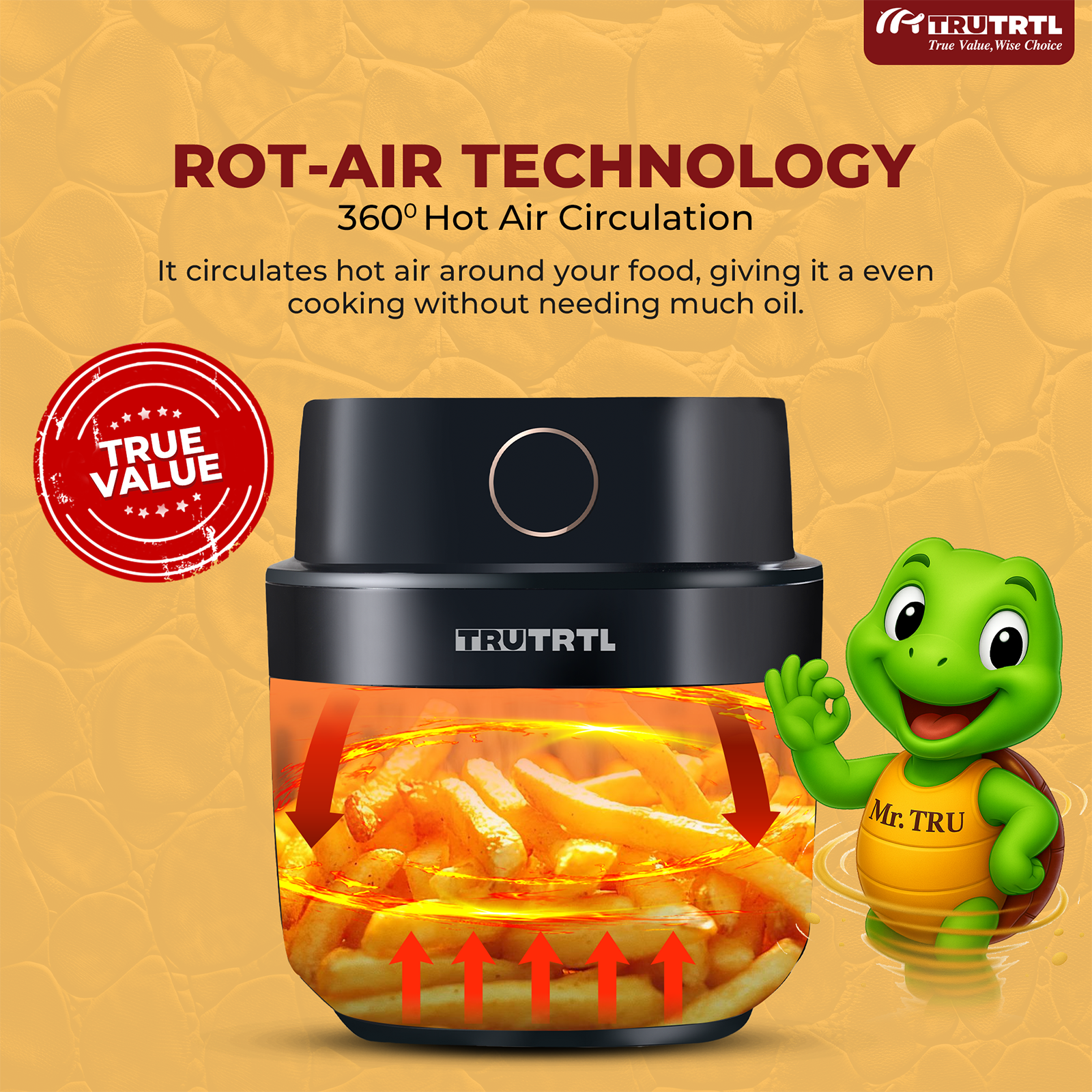 truTRTL Smart Digital Air Fryer