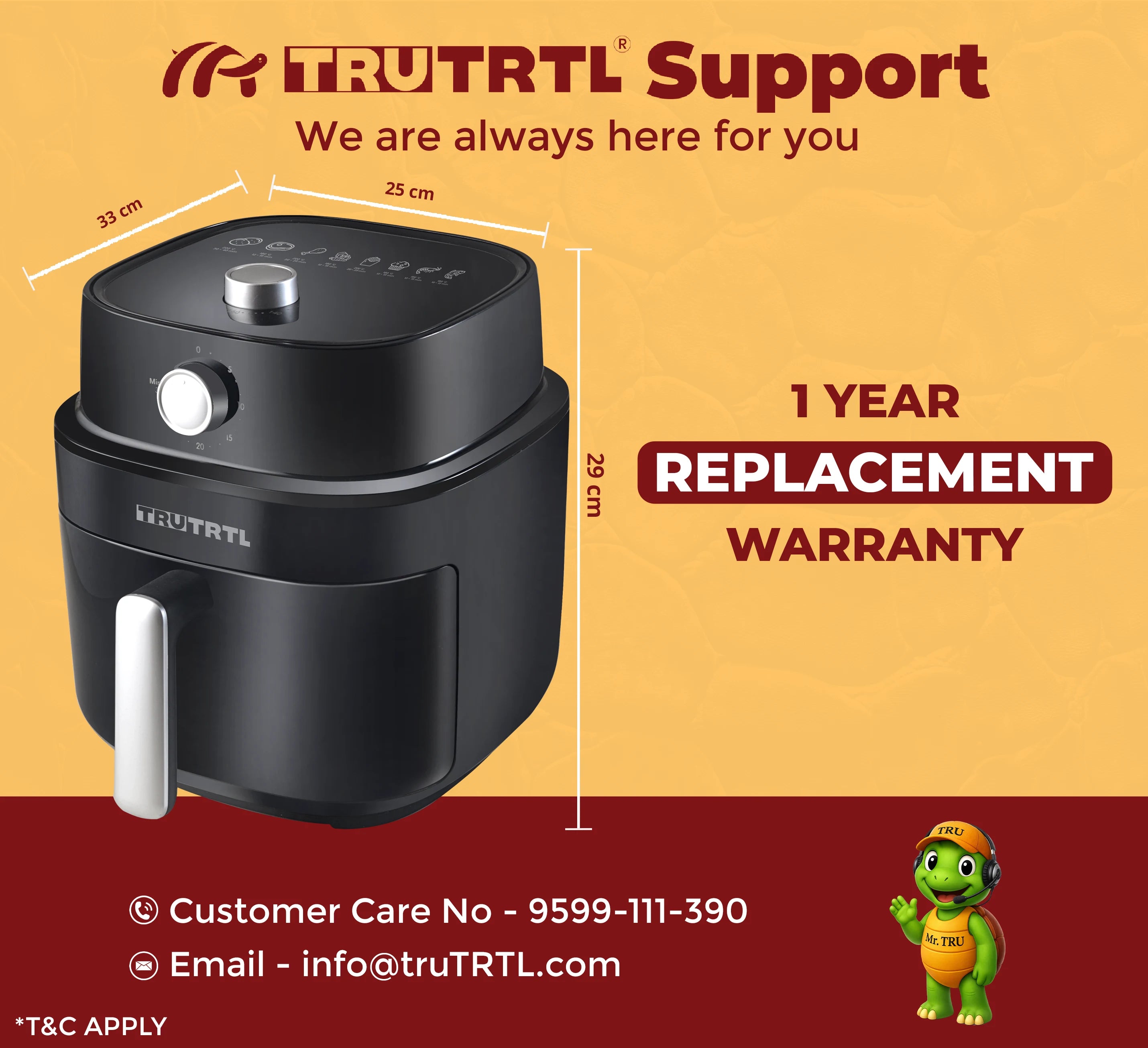truTRTL Smart Manual Air fryer