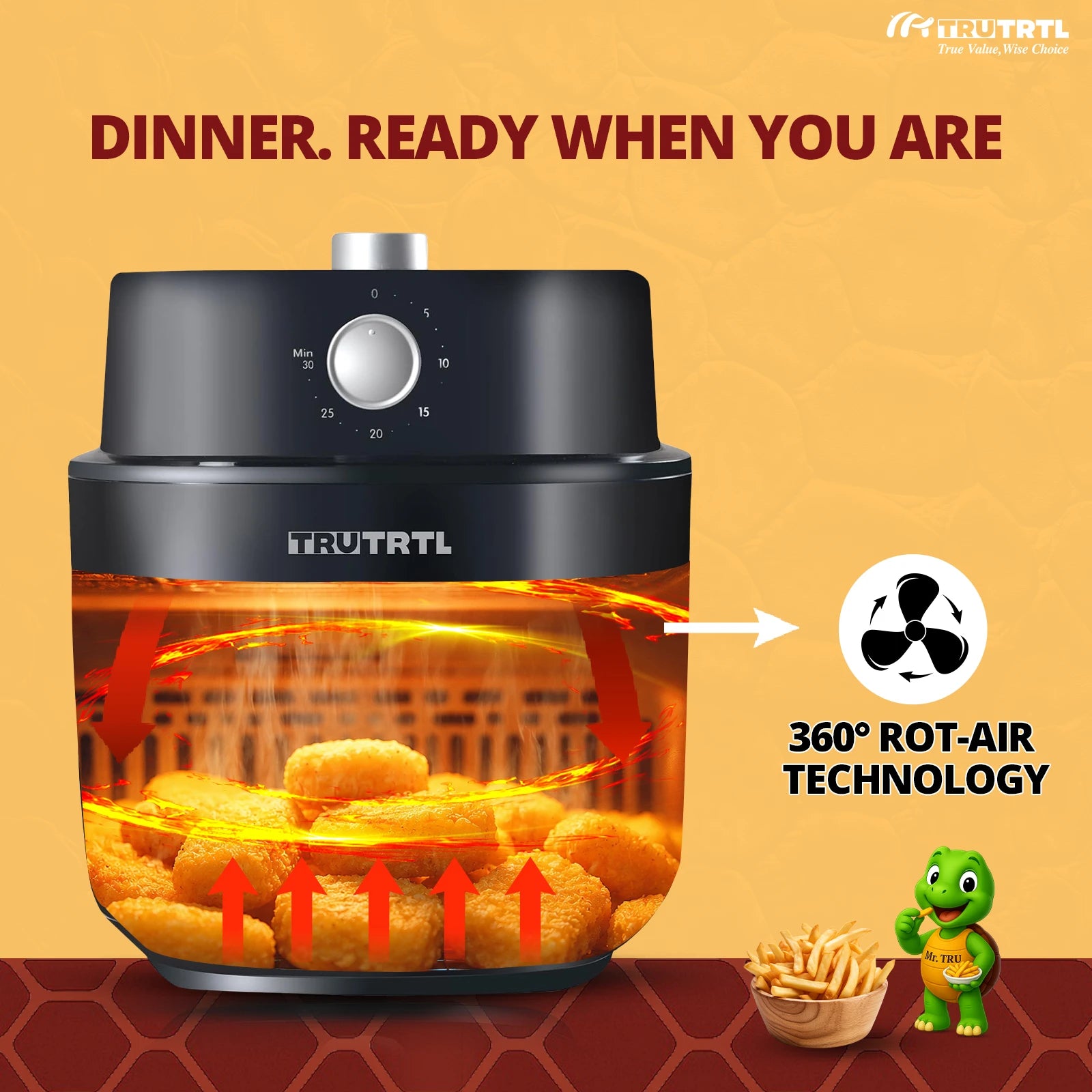 truTRTL Smart Manual Air fryer