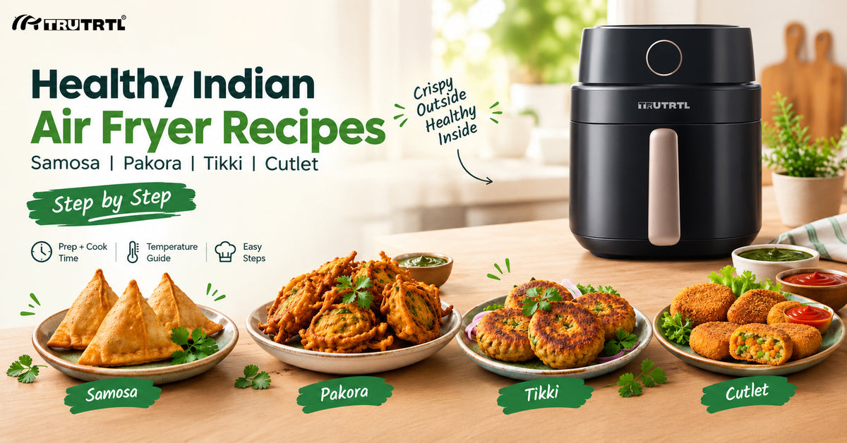 Healthy Indian Air Fryer Recipes (samosa, pakora, tikki, cutlet) - step by step with time/temp