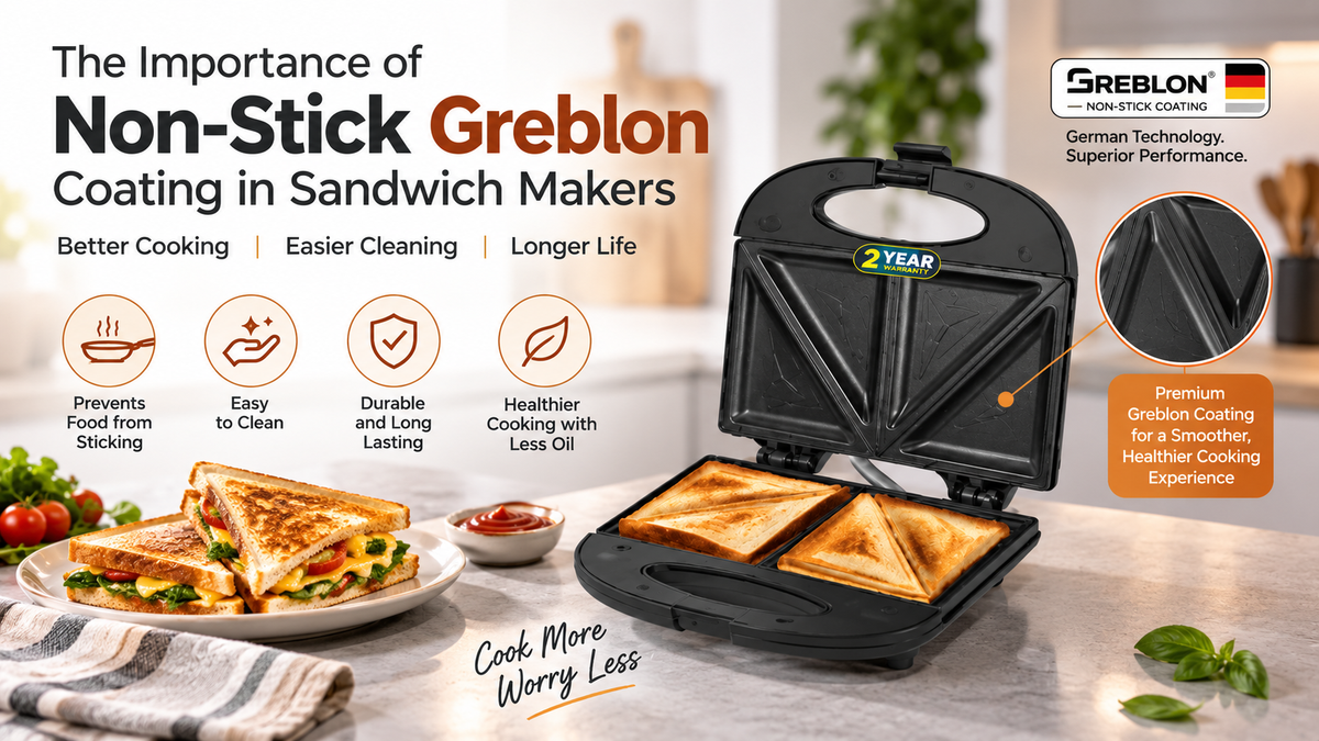 The Importance of Non-Stick Greblon Coating in Sandwich Makers