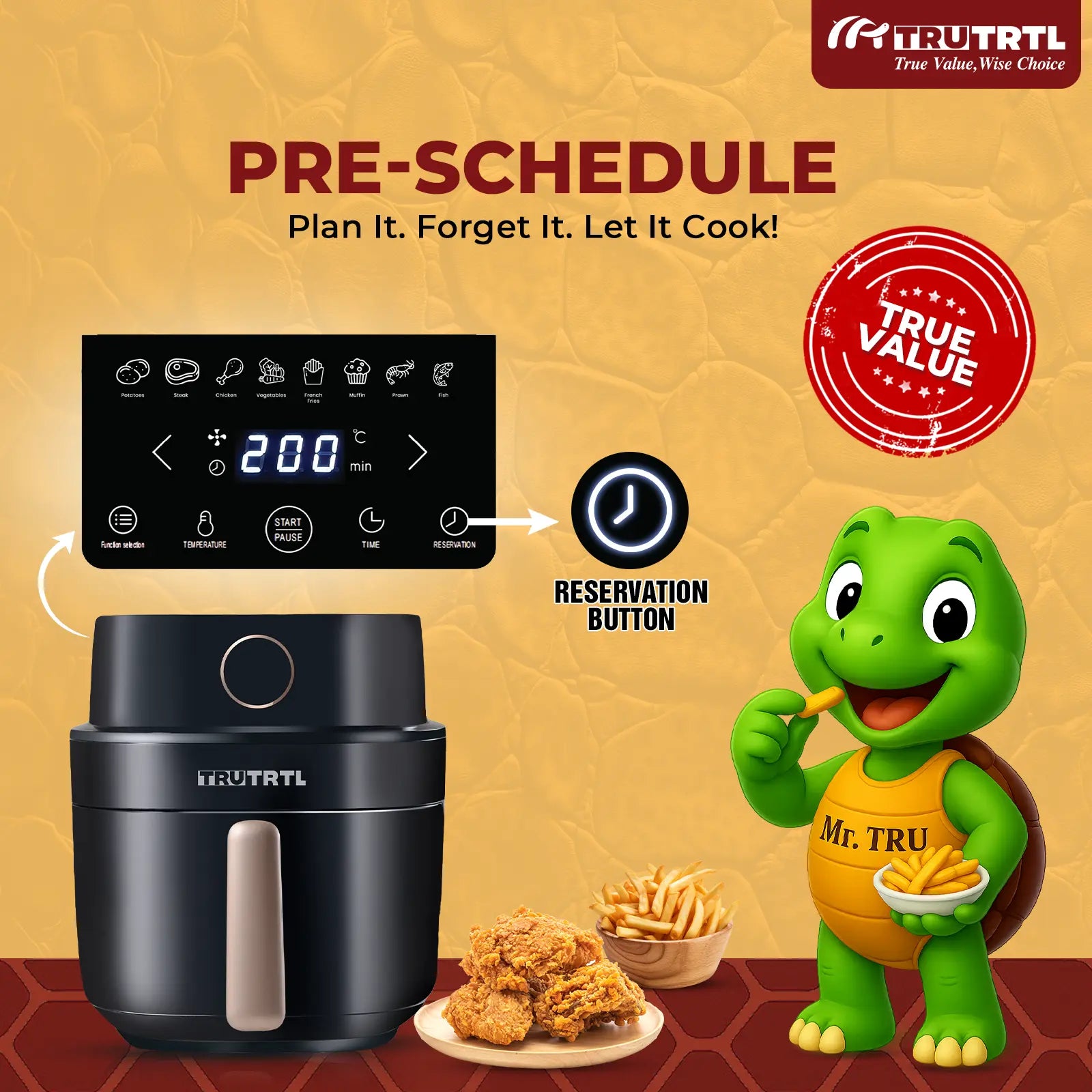 truTRTL Smart Digital Air Fryer