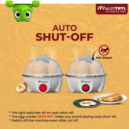 truTRTL Smart Egg Boiler | Boil upto 7 Eggs | White