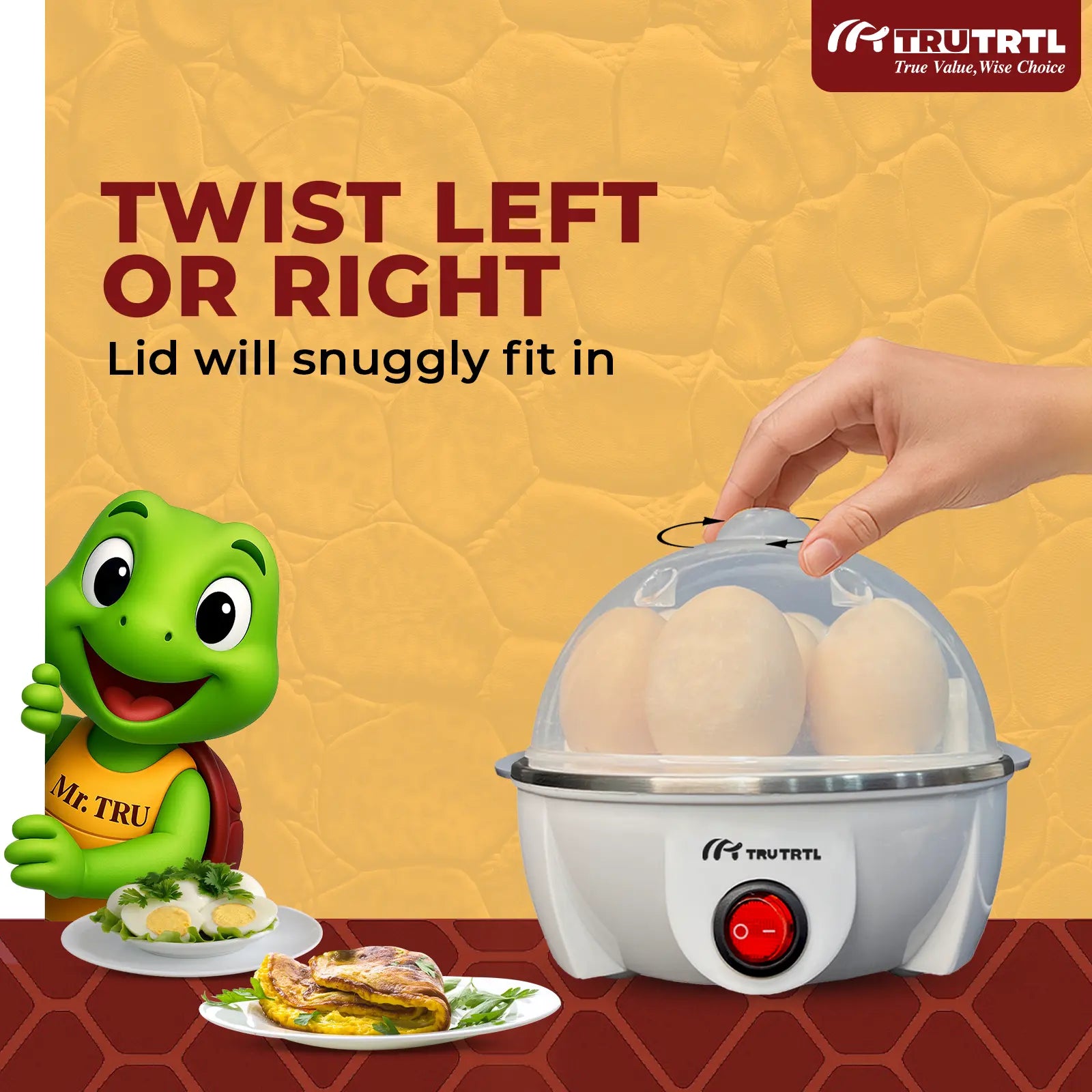 truTRTL Smart Egg Boiler | Boil upto 7 Eggs | White