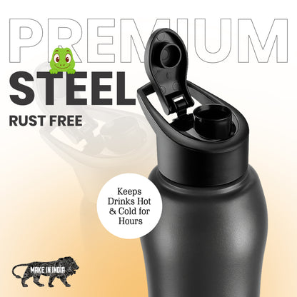 truTRTL Black Steel Bottle