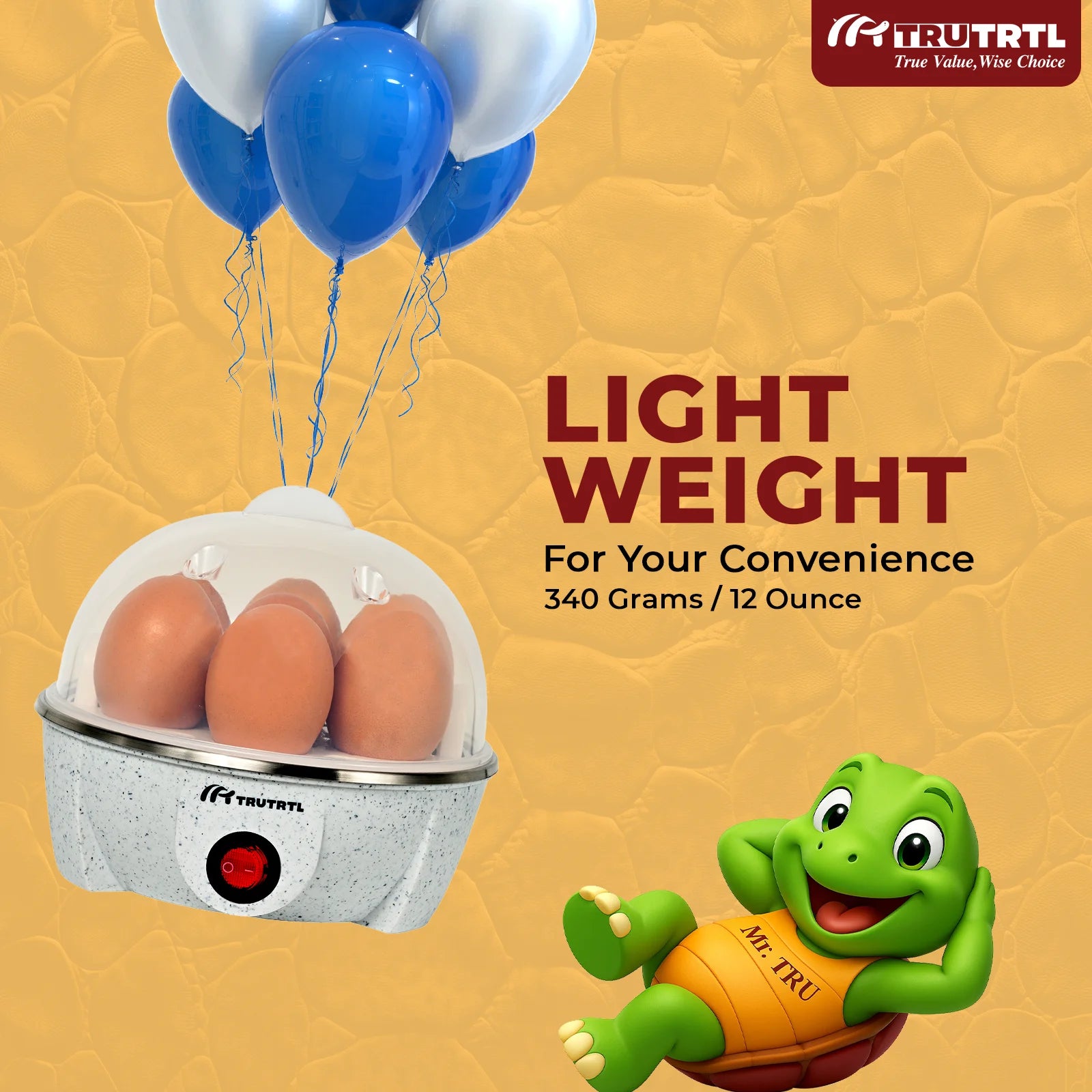 truTRTL Smart Marble Egg Boiler