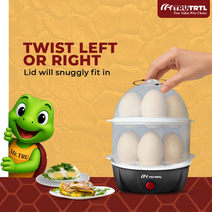 truTRTL Smart 4-in-1 Egg Boiler | Boil upto 14 Eggs | Black
