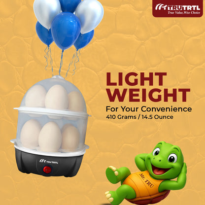 truTRTL Smart 4-in-1 Egg Boiler | Boil upto 14 Eggs | Black