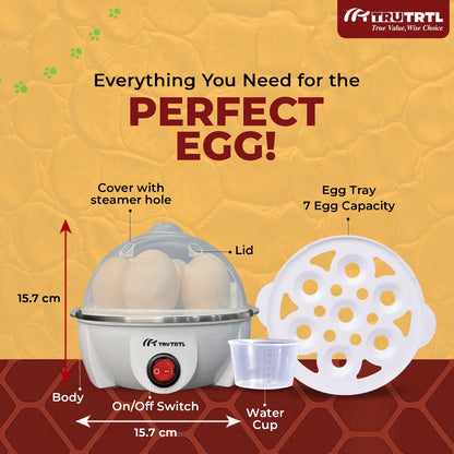 truTRTL Smart Egg Boiler | Boil upto 7 Eggs | White