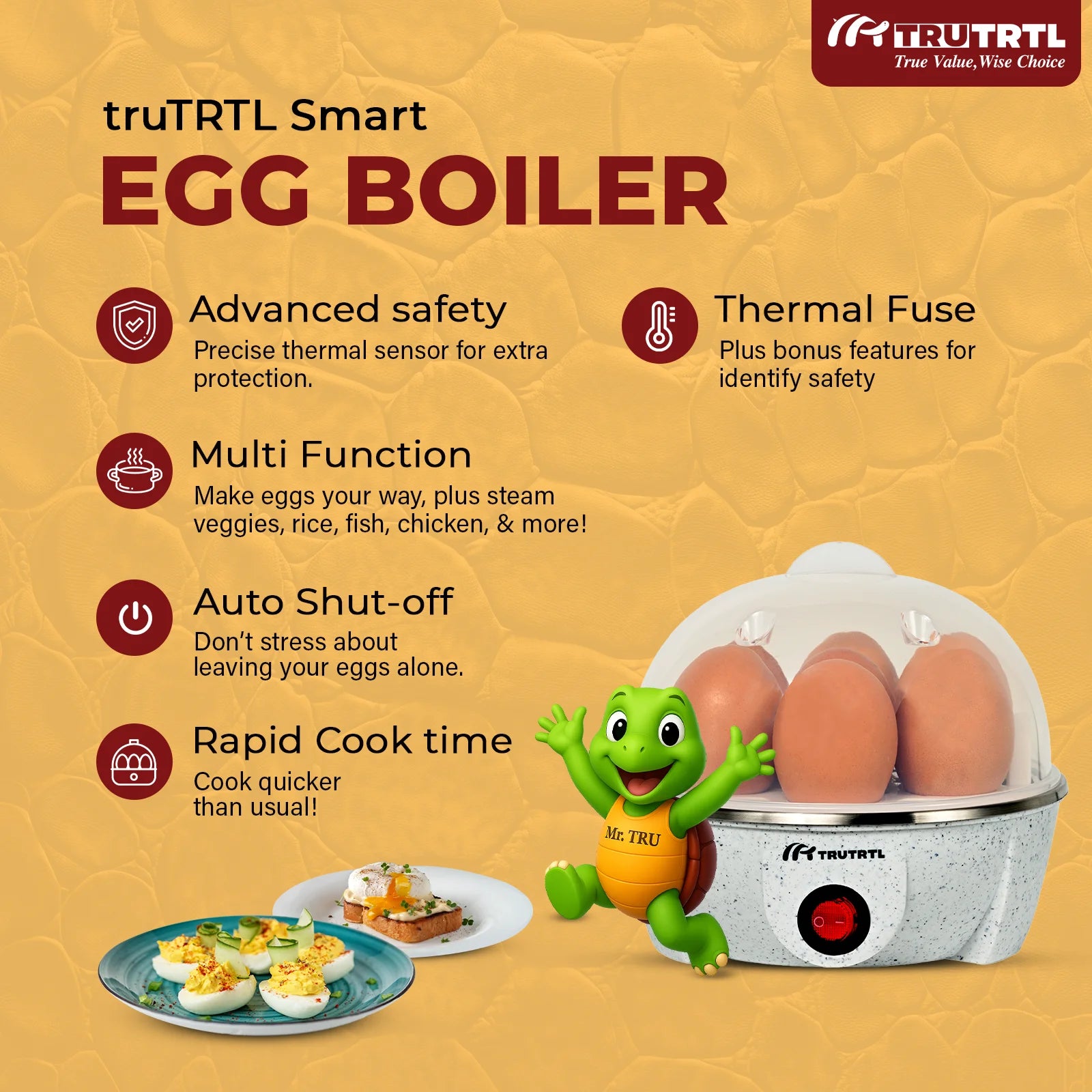 truTRTL Smart Marble Egg Boiler