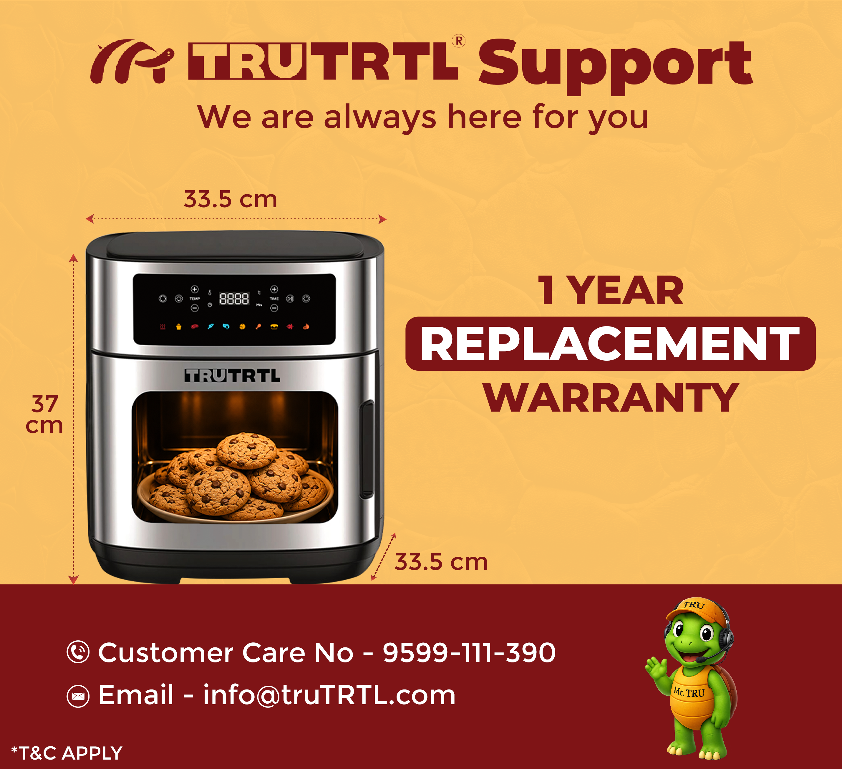 truTRTL Digital 1600W Air Fryer Oven