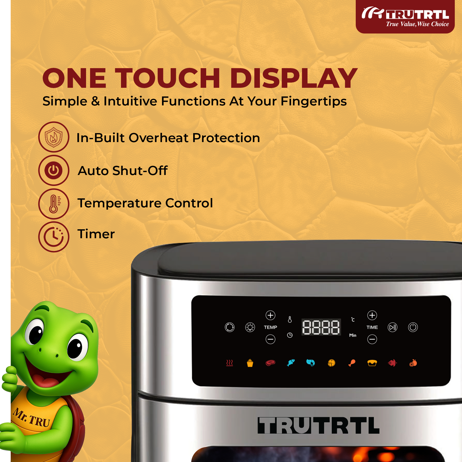 truTRTL Digital 1600W Air Fryer Oven
