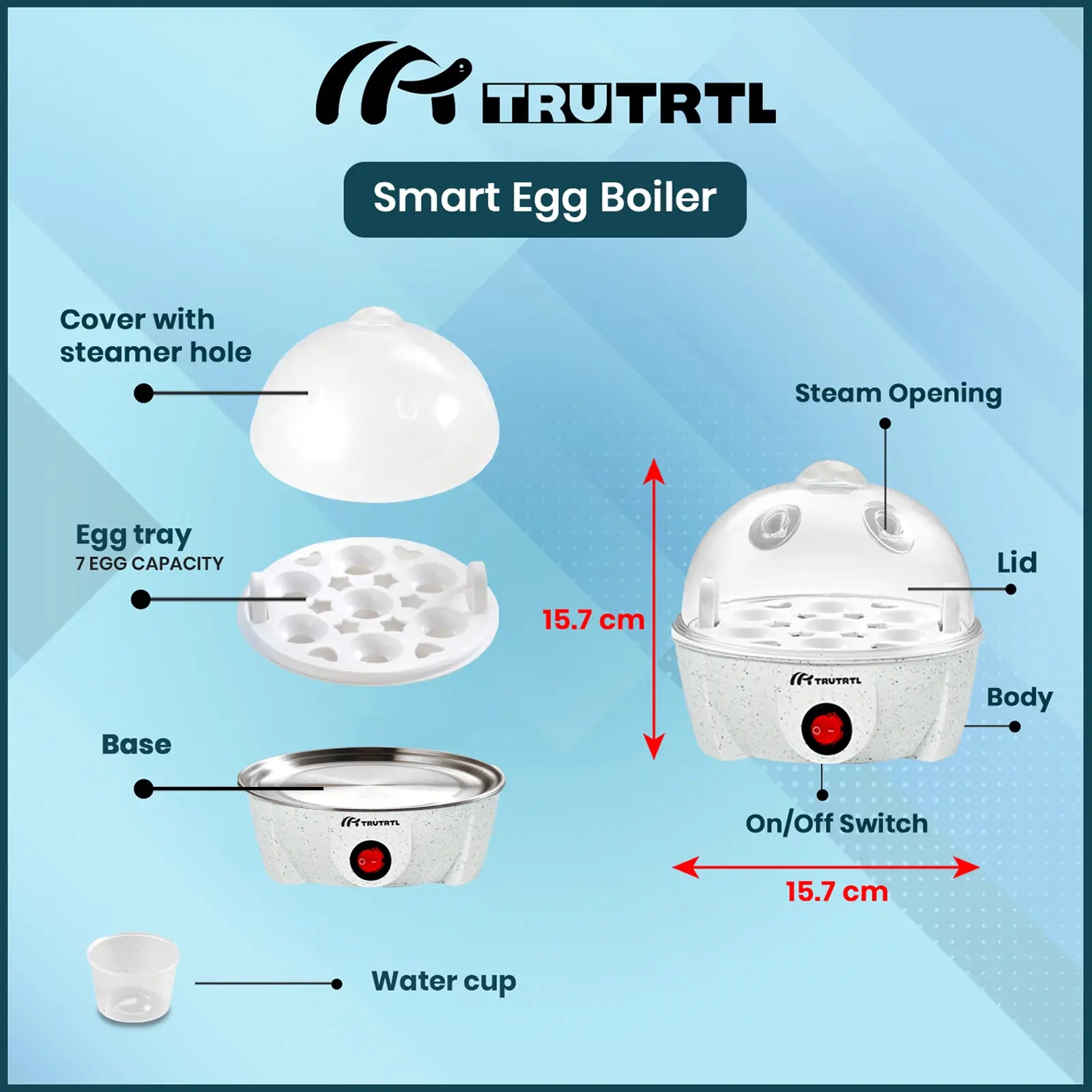 truTRTL Smart Marble Egg Boiler