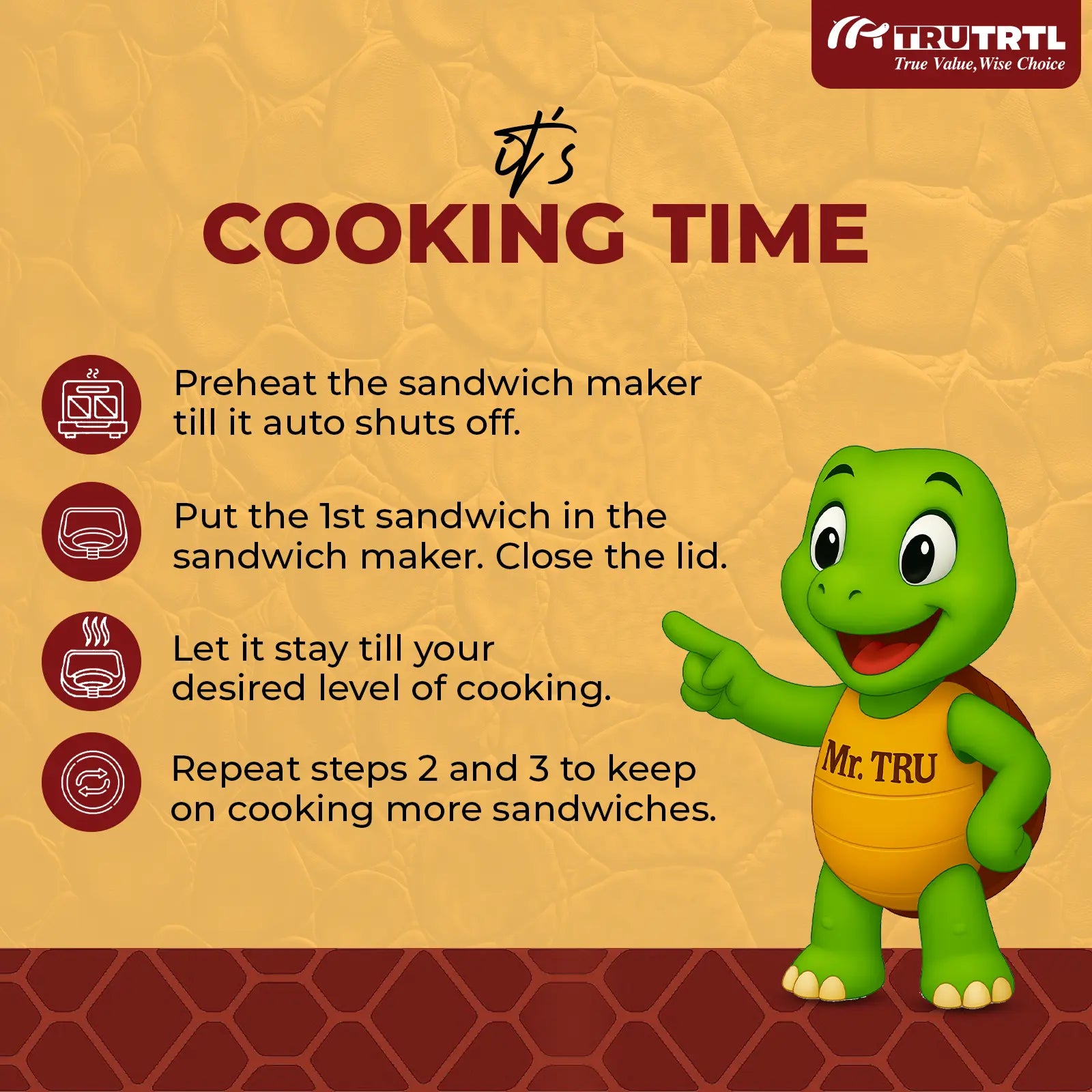 truTRTL Premium 3-in-1 Sandwich Maker