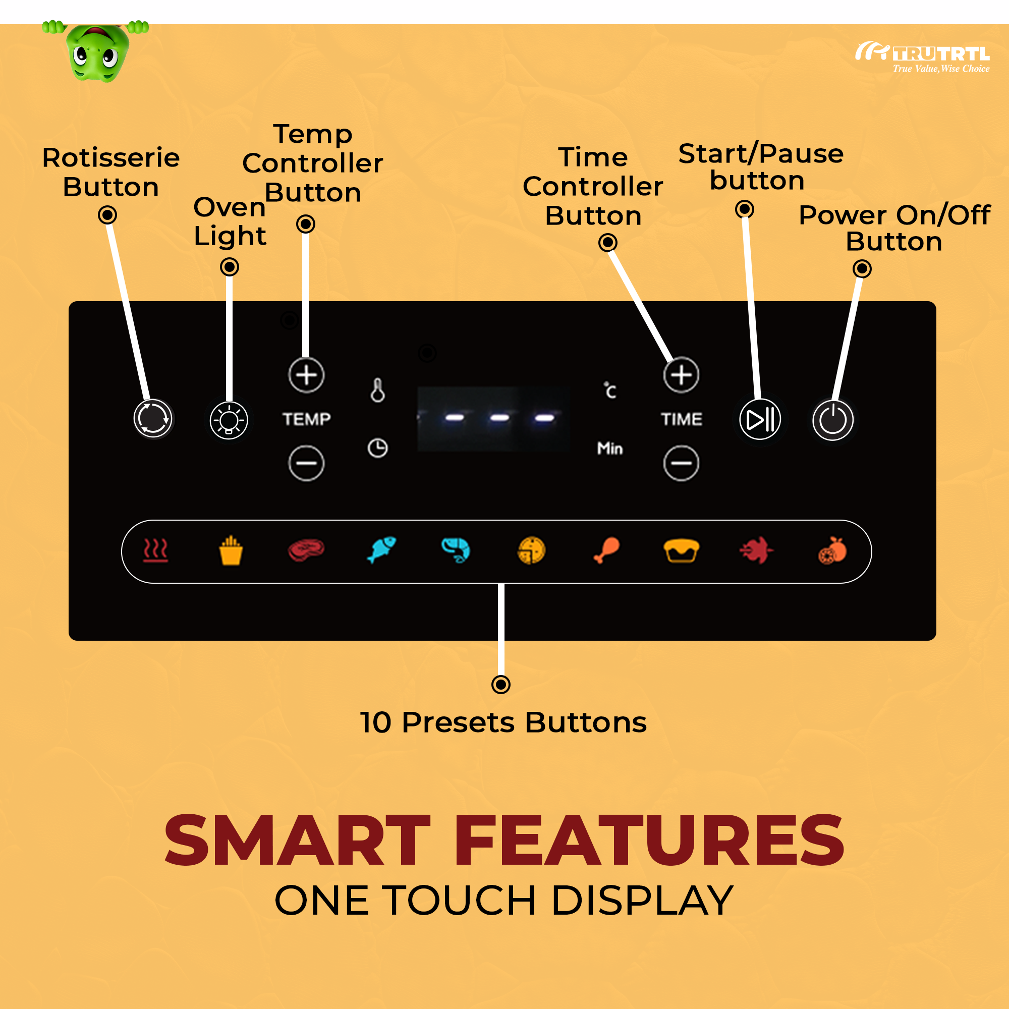 truTRTL Digital 1600W Air Fryer Oven