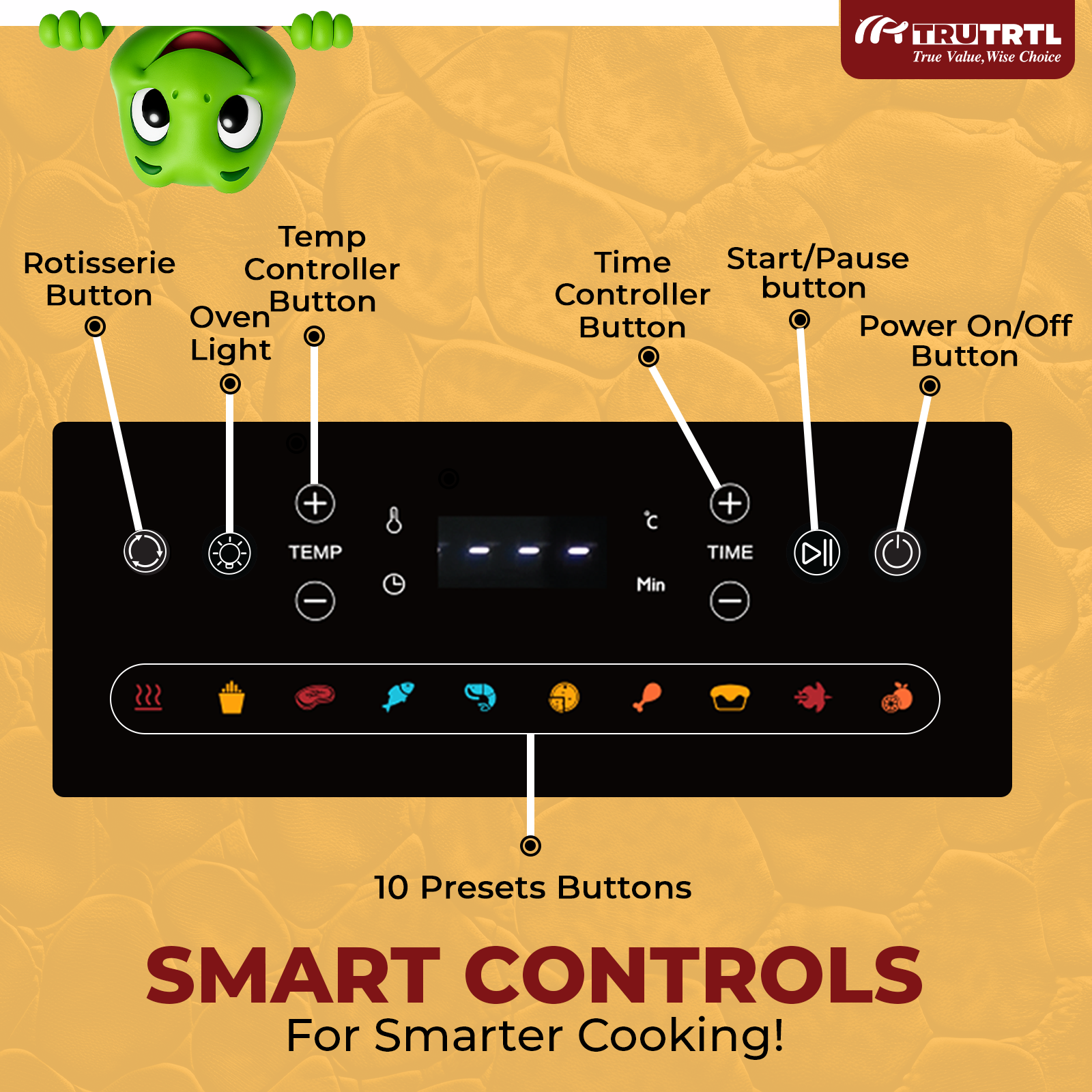 truTRTL Digital 1600W Air Fryer Oven
