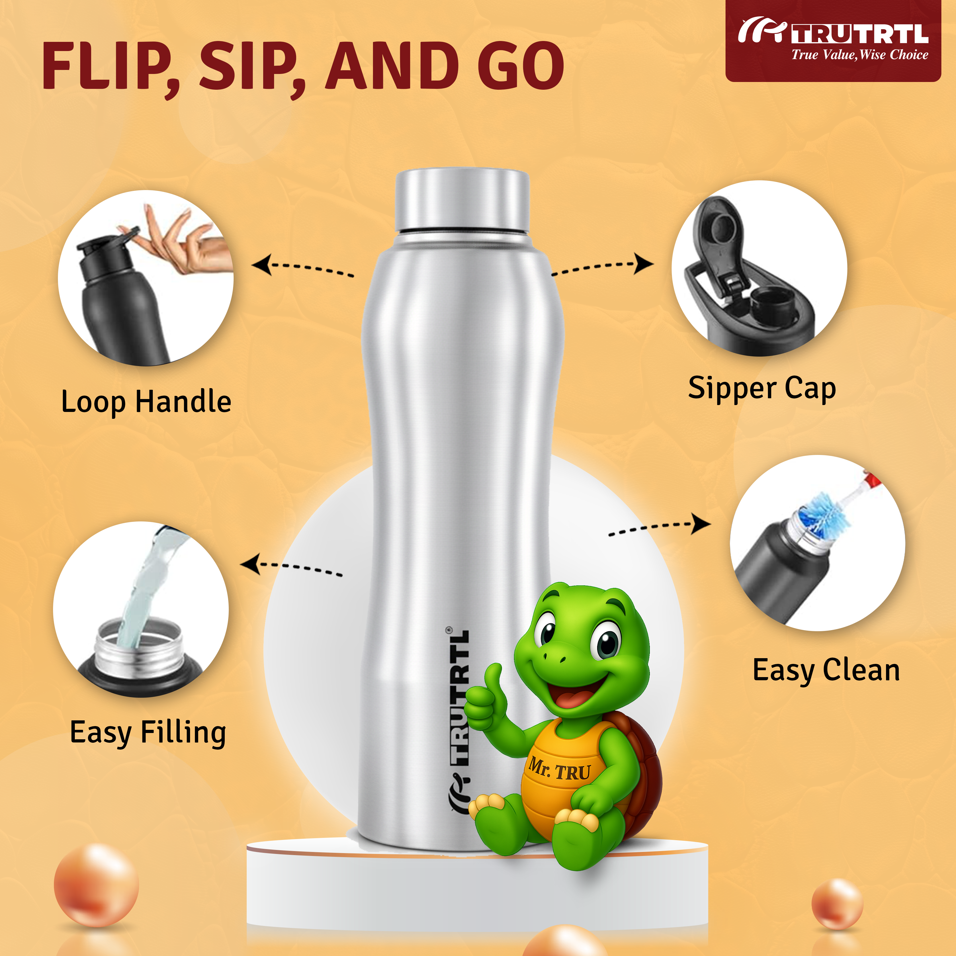 truTRTL Steel Bottle