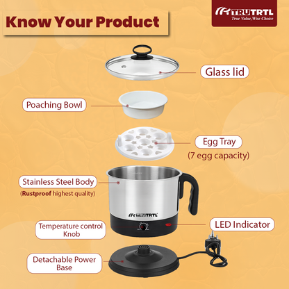 truTRTL Multipurpose 1.3 Litre Kettle