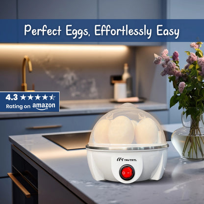 truTRTL Smart Egg Boiler | Boil upto 7 Eggs | White