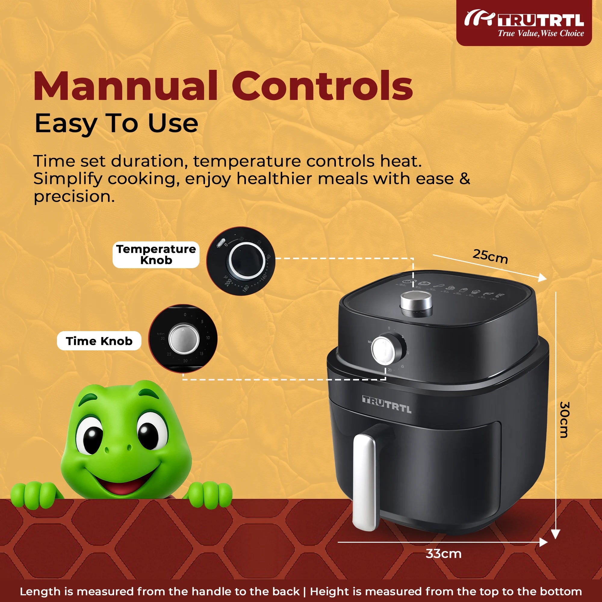 truTRTL Smart Manual Air fryer