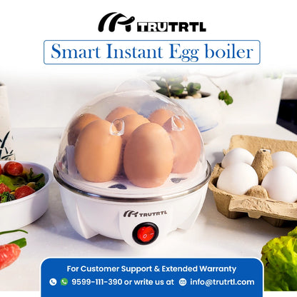 truTRTL Smart Egg Boiler | Boil upto 7 Eggs | White