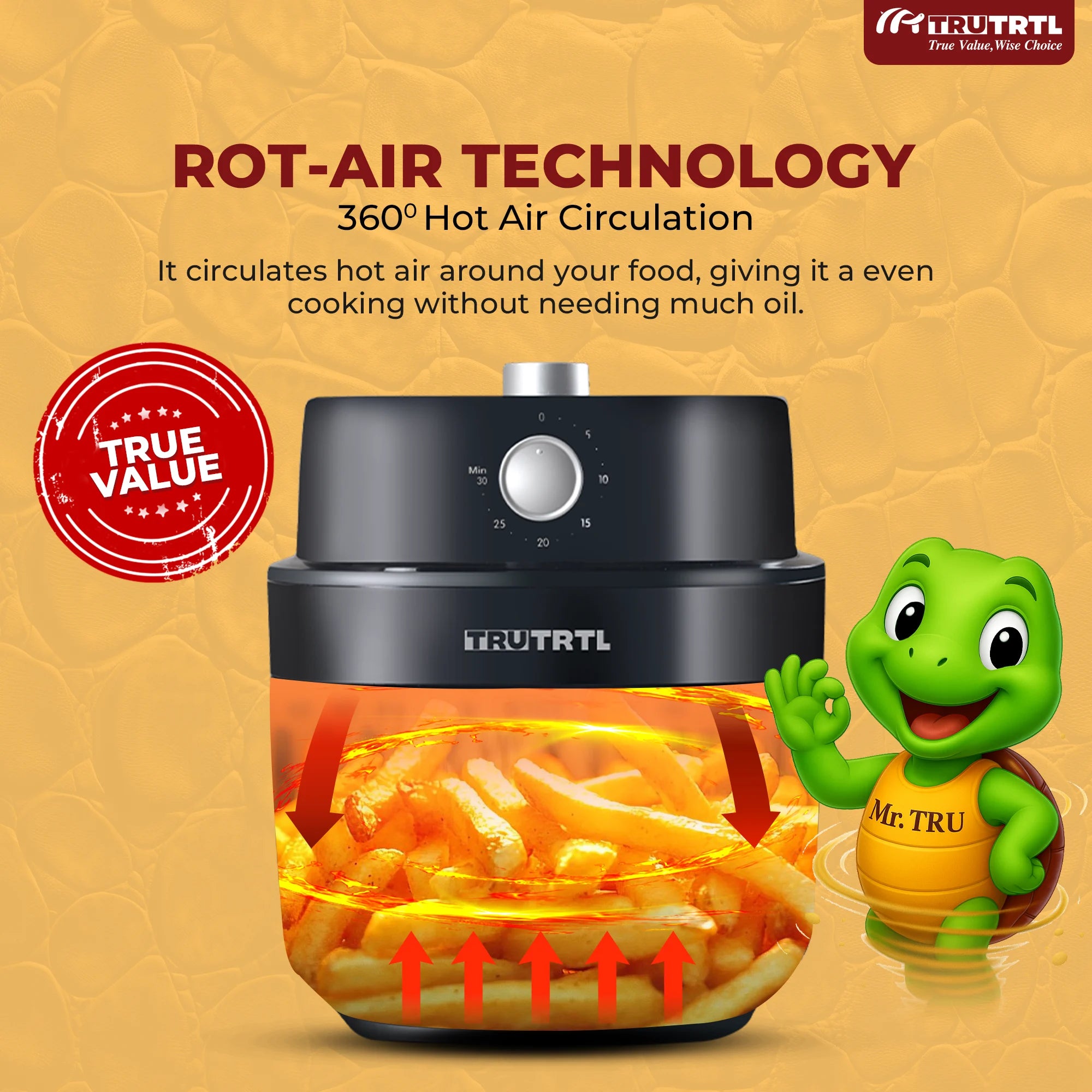 truTRTL Smart Manual Air fryer