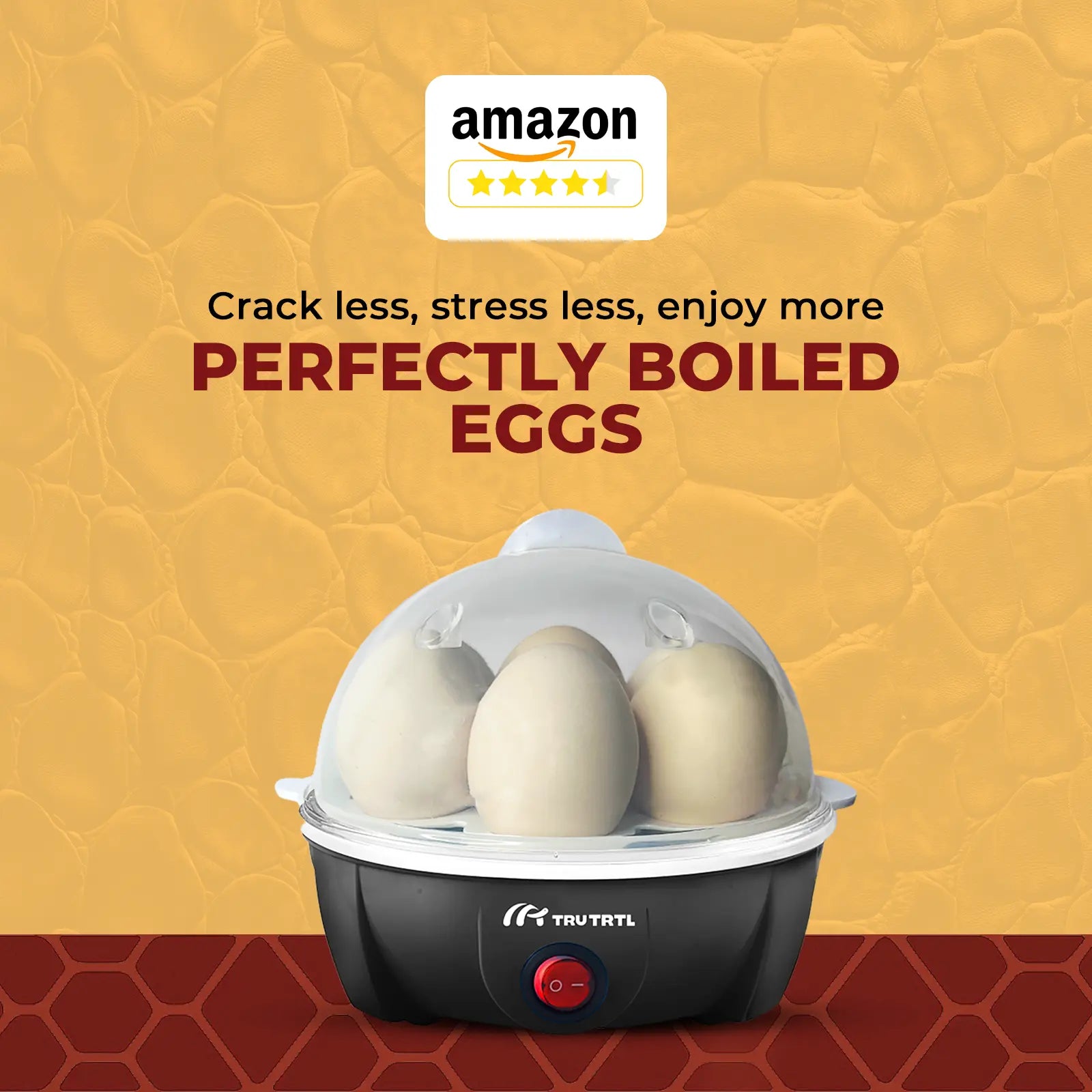 truTRTL Smart Egg Boiler | Boil upto 7 Eggs | Black