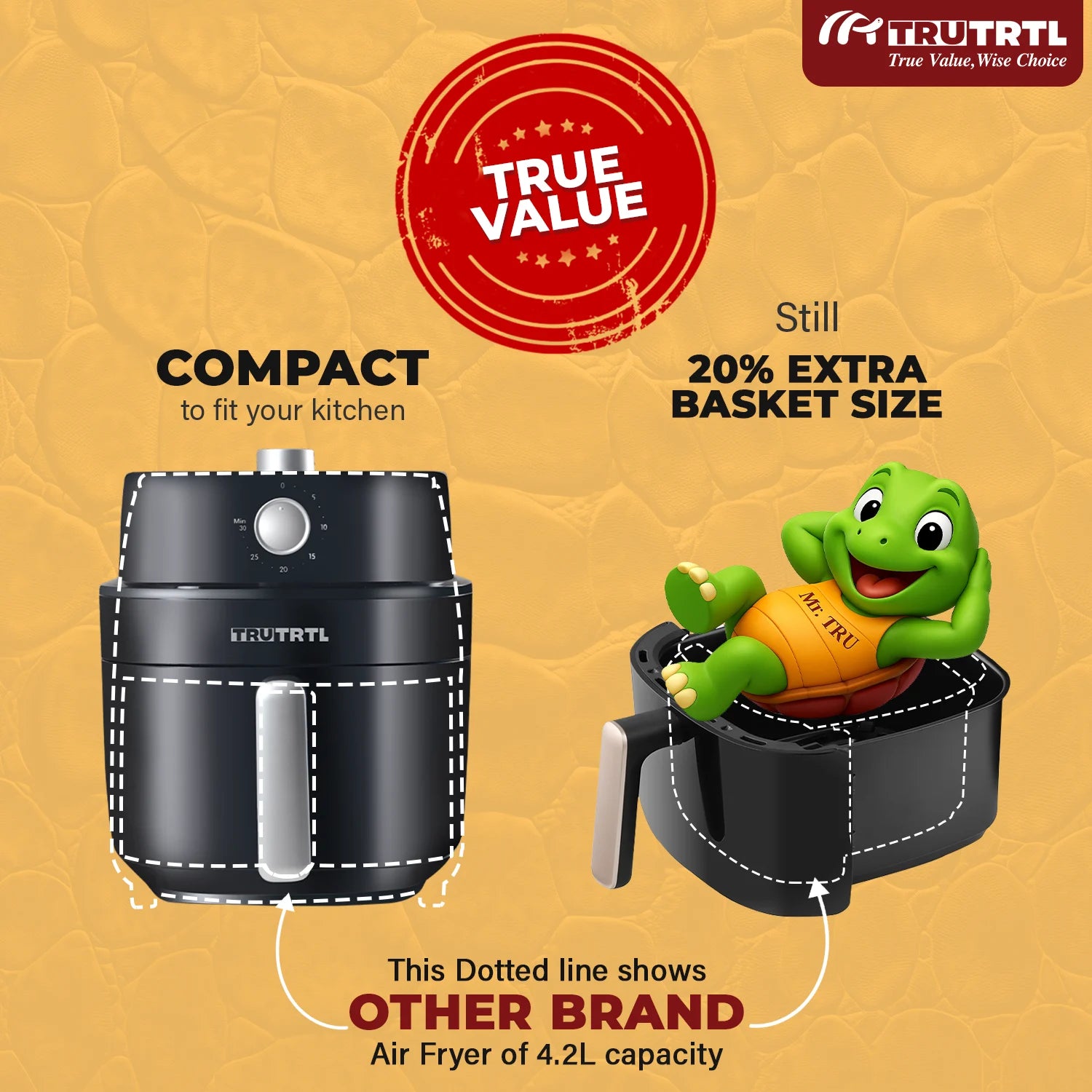 truTRTL Smart Manual Air fryer
