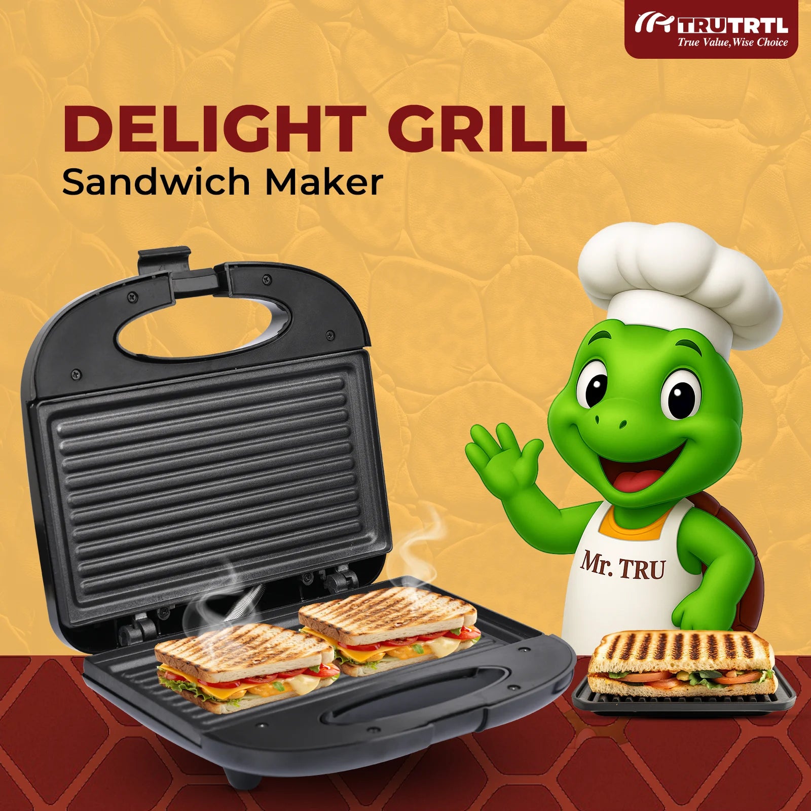 truTRTL Delight Grill Sandwich Maker