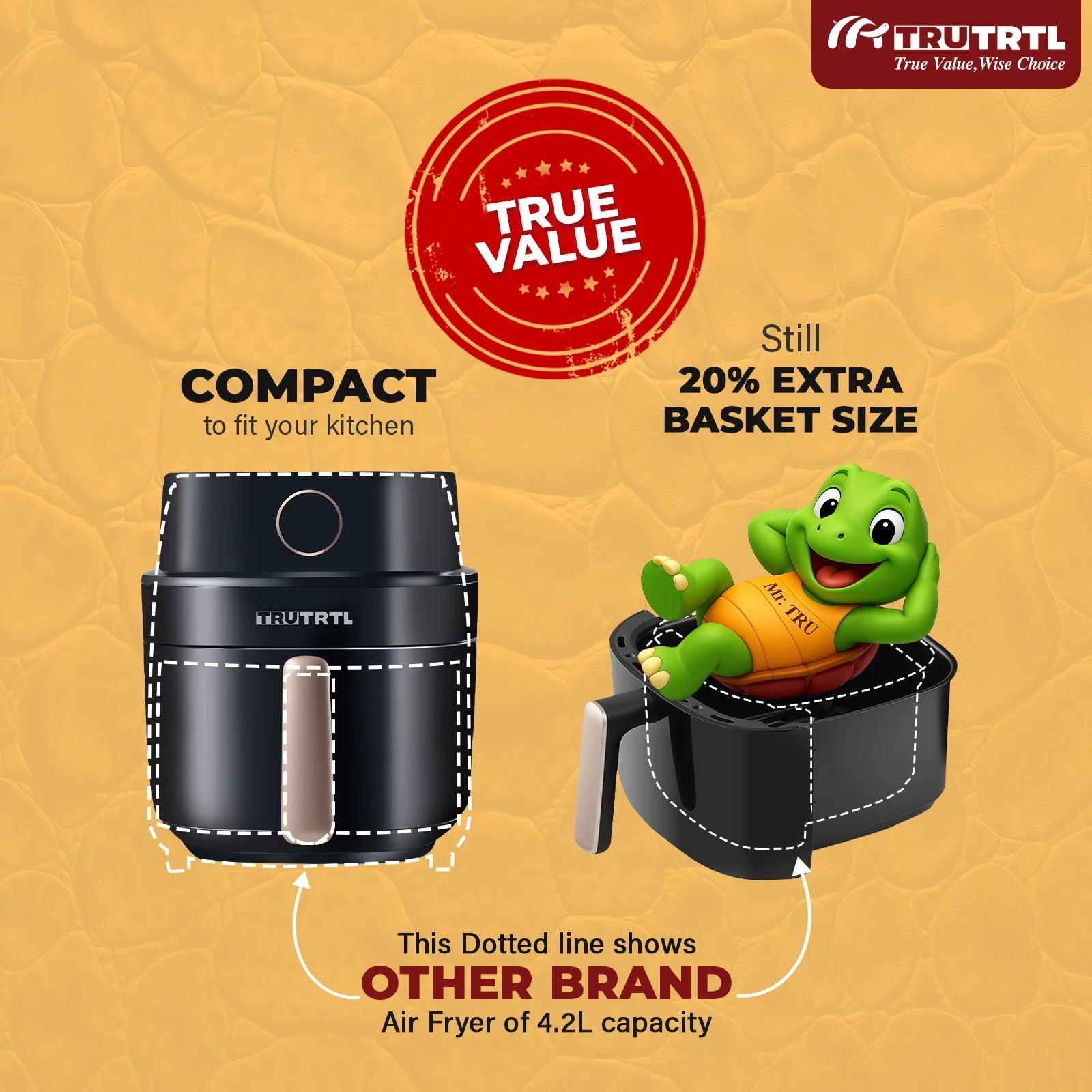 truTRTL Smart Digital Air Fryer